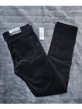 Joe Fresh Slim Low Rise Black Corduroy Pants Size 6, New With Tags